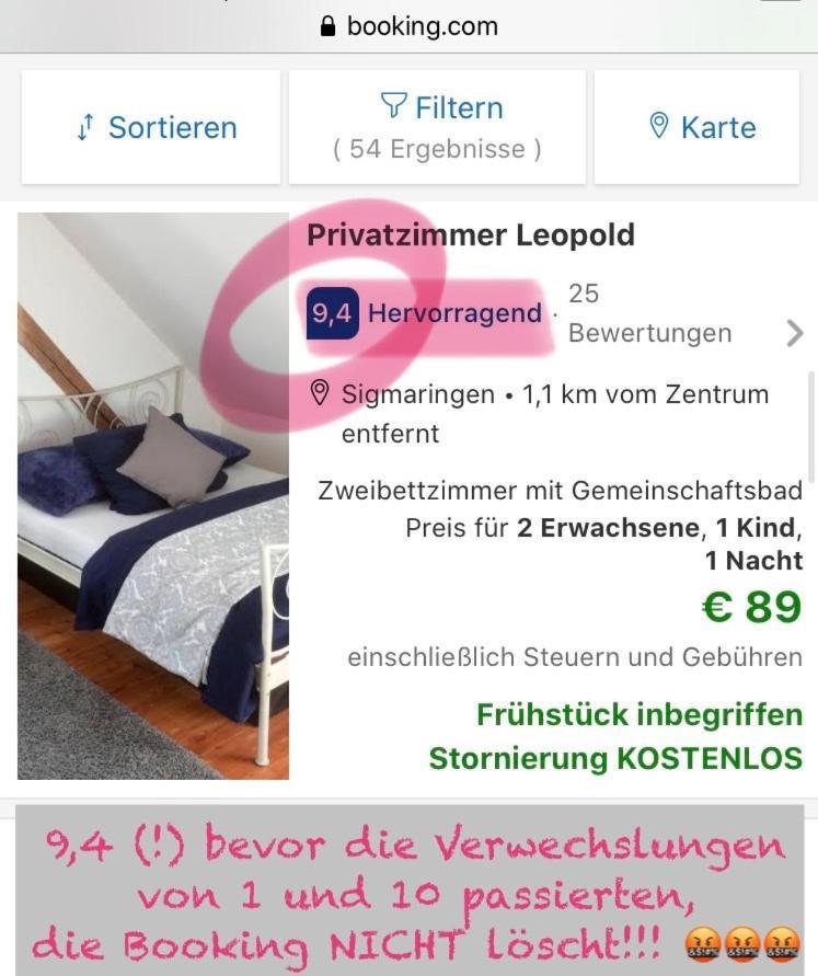 Privatzimmer Leopold Apartman Sigmaringen Kültér fotó